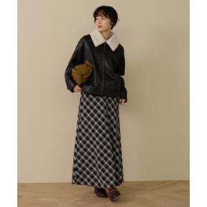 ブルゾン アウター 厚手 ボアカラーフェイクレザーブルゾン / 1077746 レディース