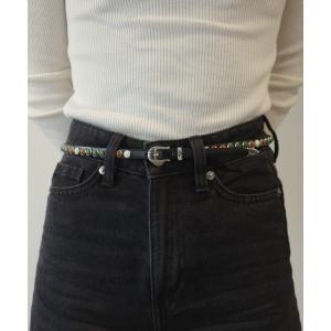 ベルト TOGA　TOO Stone leather belt レディース メンズ
