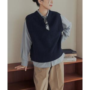 ベスト ジレ ハミルトンウール畦2WAYベスト レディース