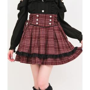 スカート レースアップハートプリーツスカート