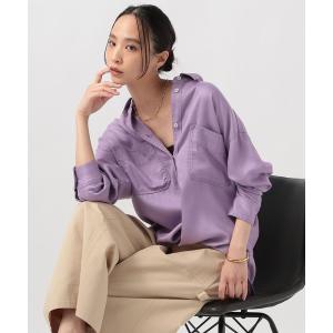 ブラウス シャツ 3WAYピーチツイルシャツ レディース