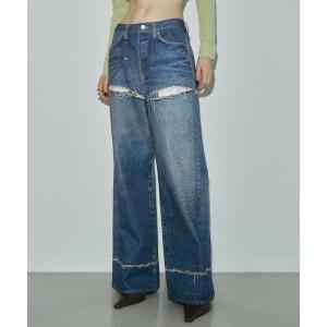ジーンズ デニム デニムパンツ TROMPE-l’OEIL DENIM PANTS/トロンプルオイルデニムパンツ レディース