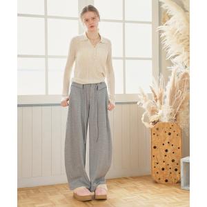 ワイドパンツ パンツ ウエストデザインスウェットパンツ レディース