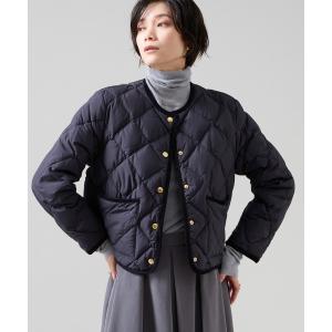 ダウンコート ダウンジャケット 「別注」「TAION×Liesse」コーデュロイパイピングショートダウンジャケット レディース