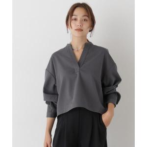 ブラウス シャツ スキッパークロップドツイルシャツ(セットアップ可) レディース