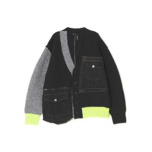 カーディガン AULA AILA/アウラアイラ/DENIM COMBINATION CARDIGAN レディース