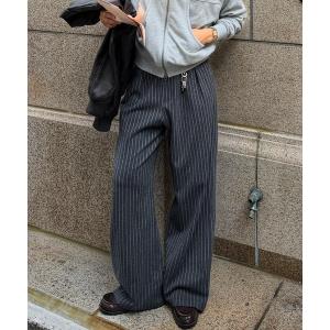 スラックス Two Tuck Stripe Wide Slacks  / ツータックストライプワイドスラックス メンズ レディース