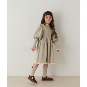 ワンピース バイカラーフリルニットワンピース キッズ 子供服 女の子