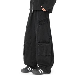 ワイドパンツ カーゴパンツ 「neos」ピグメント レトロ ヴィンテージウォッシュ ワイド バルーン デニム カーゴ パンツ Y2K 韓国ストリート メンズ レディ…