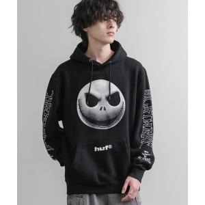 パーカー 裏起毛 HUF ハフ オーバーサイズ裏起毛アソート長袖プルオーバーパーカー メタルギアソリッド/ナイトメア メンズ レディース