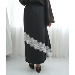ロング スカート アシメレースレーヤードスカート