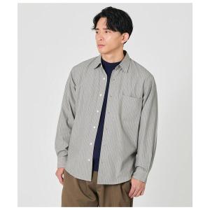 tシャツ 先染めストライプ 長袖スマートカラーシャツ メンズ