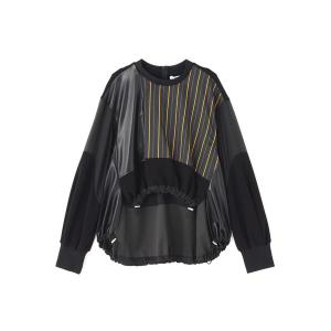 tシャツ UN3D./アンスリード/LEATHER PATCHWORK TOP レディース