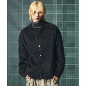 カーディガン 「UNISEX」シャギーニットプライムオーバーYネックカーディガン/Shaggy Knit Prime-Over Y-neck Cardigan「MAISON SPECIAL/メゾンスペシャル」