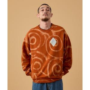 トレーナー スウェット ATMOSPHERE MOUNTAINWORKS - DISCHARGE PRINT CREW RAVEN メンズ レディース