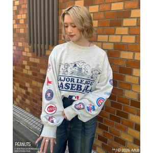 トレーナー スウェット MLB＆times;PEANUTS TEAM LOGO プリントスウェット レディース