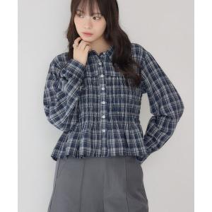 ブラウス シャツ チェックシャーリングシャツ レディース