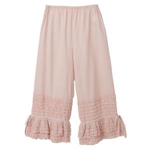 ワイドパンツ パンツ フリル使いドロワーズ レディース