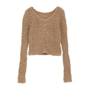 カーディガン CLANE/クラネ/W FACE SOFT SHIRRING CARDIGAN レディース