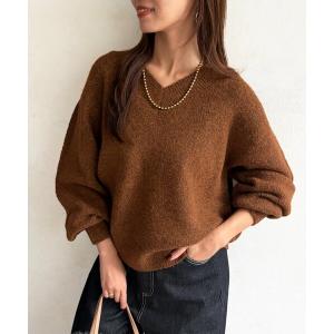 ニット セーター Vネックゆるニットプルオーバー レディース