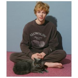 パジャマ ルームウェア メンズキャット肌側起毛スウェットパジャマ レディース