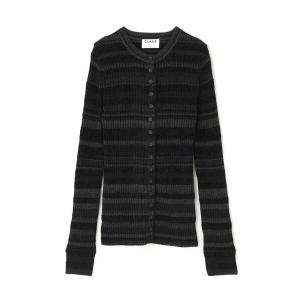 カーディガン CLANE/クラネ/MULTI BORDER BUTTON DETAIL KNIT CARDIGAN レディース