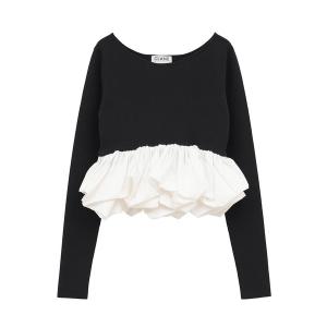ニット セーター 「CLANE/クラネ」W BALLOON SHORT KNIT TOPS/ダブルバルーンショートニットトップス レディース
