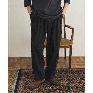 ワイドパンツ パンツ 「静電気防止」ジャージーワイドテーパードスラックス メンズ