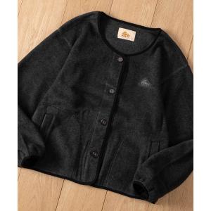 ジャケット ノーカラージャケット 「20」「KELTY/ケルティ」パフリース ワンポイントロゴ ノーカラーカーディガン/レディース/サイドポケット/パイピング