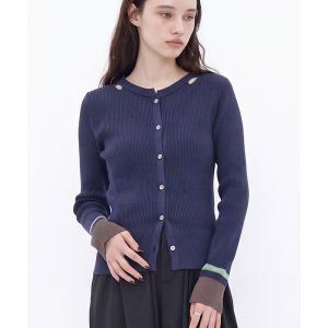 ニット セーター 「新作」トライアングルスリットプルオーバー｜ウォッシャブル/オフィスカジュアル/秋服/長袖/ストレッチ レディース