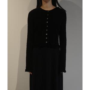 CLANE SHIRRING BUTTON TOPS レディース