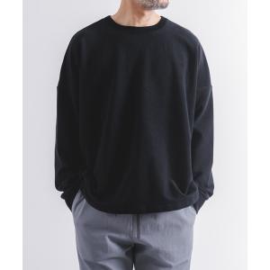 tシャツ オーガニックコットンパイルクルーネック裾ヒモワイドプルオーバー メンズ