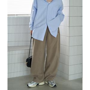 ワイドパンツ パンツ 限定展開　「セットアップ対応」フリース コクーン イージー パンツ レディース