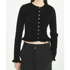 カーディガン SHIRRING BUTTON TOPS 11122-4103 レディース
