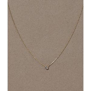 con affetto ネックレス Pt900 一粒ダイヤネックレス レディース