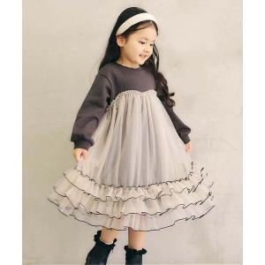 ワンピース 入園式 メローチュールドッキングワンピース キッズ 子供服 女の子