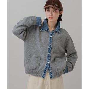 カーディガン デニムドッキングニットカーディガン / 1042751 レディース