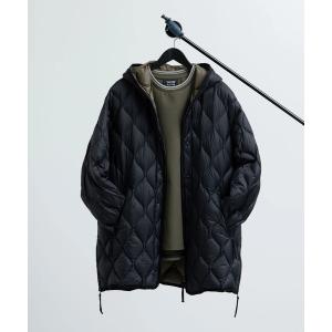 キルティング ダウンジャケット ダウン TAION/タイオン 「UNISEX」ミリタリー M65 Wジップ ダウンパーカーソフトシェル 保温性 800FPダウン パッカブル仕…
