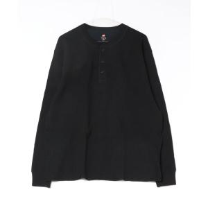 ヘンリーネック tシャツ 「HANES/ヘインズ」「体のラインを拾わないオーバーサイズシルエット」Thermal Top サーマルヘンリーネックロングスリーブＴ サス…