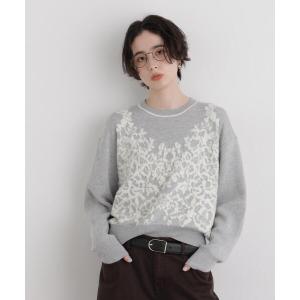 ニット セーター レースモチーフジャガードニットプルオーバー レディース