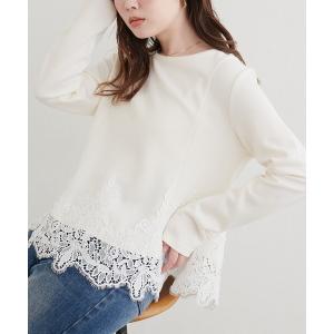 tシャツ レースペプラムポンチプルオーバー レディース