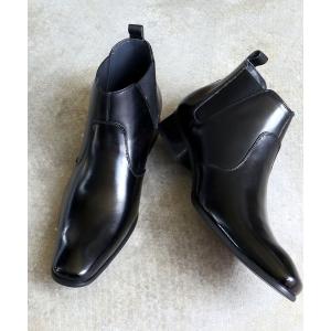 ブーツ SARABANDE / 本革サイドゴアショートブーツ ビジネスシューズ (7776)　チェルシーブーツ　ショートブーツ メンズ