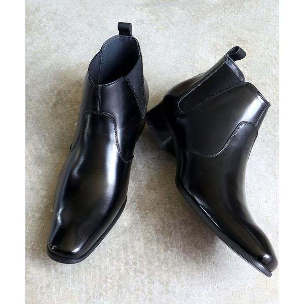 ブーツ SARABANDE / 本革サイドゴアショートブーツ ビジネスシューズ (7776)　チェル...