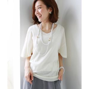 ニット 前後２WAYウォッシャブルニット「半袖タイプ」「ＵネックＶネック両方楽しめる」