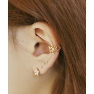 F＆D : カーブライン＆フラワーイヤーカフ レディース