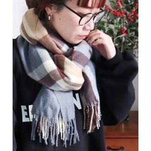 ストール チェック柄大判ストール