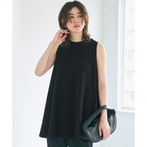 チュニック エンボス加工ノースリーブAラインチュニック