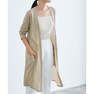 カーディガン UVカット裾スリットカーディガン 吸汗速乾 ロング丈