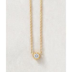 ネックレス フィオレットセッティング一粒ダイヤモンドネックレス0. 07ｃｔ( YG)