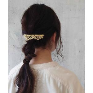 m.soeur（エムスール） ヘアクリップ スズランと葉っぱレースの